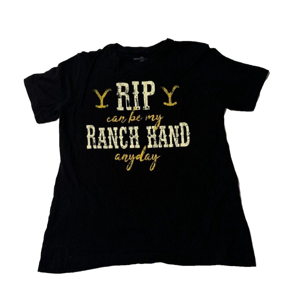 Yellowstone Women's Black Graphic T-shirt "Rip Can Be My Ranch Hand Any day"  XL